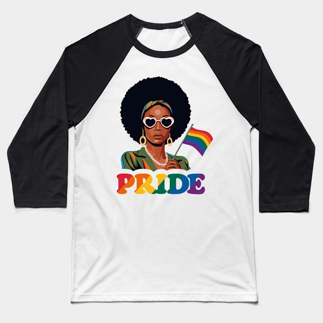 Black Lesbian Pride Baseball T-Shirt by PrintSoulDesigns